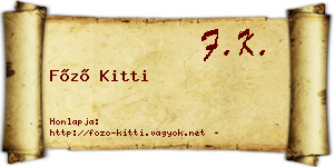 Főző Kitti névjegykártya
